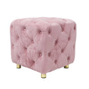 Modern Velvet Upholstered Ottoman, Exquisite Small End Table, Soft Foot Stool, Dressing Makeup Chair, Comfortable Seat For Living Room, Bedroom, Entrance