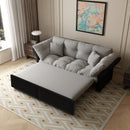 Queen Pull Out Sofa Bed, 3 In 1 Convertible Sleeper Tufted With 2 Soft Pillows