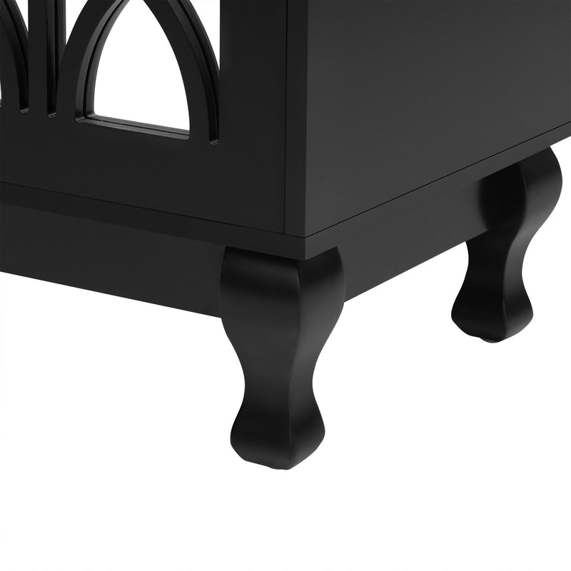 Modern Mirrored TV Stand, 3 Adjustable Shelves For Living Room