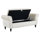 Luxurious Velvet Multifunctional Storage Ottoman Bench With Pillow