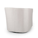 Modern Upholstered Swivel Club Chair With Nailhead Trim