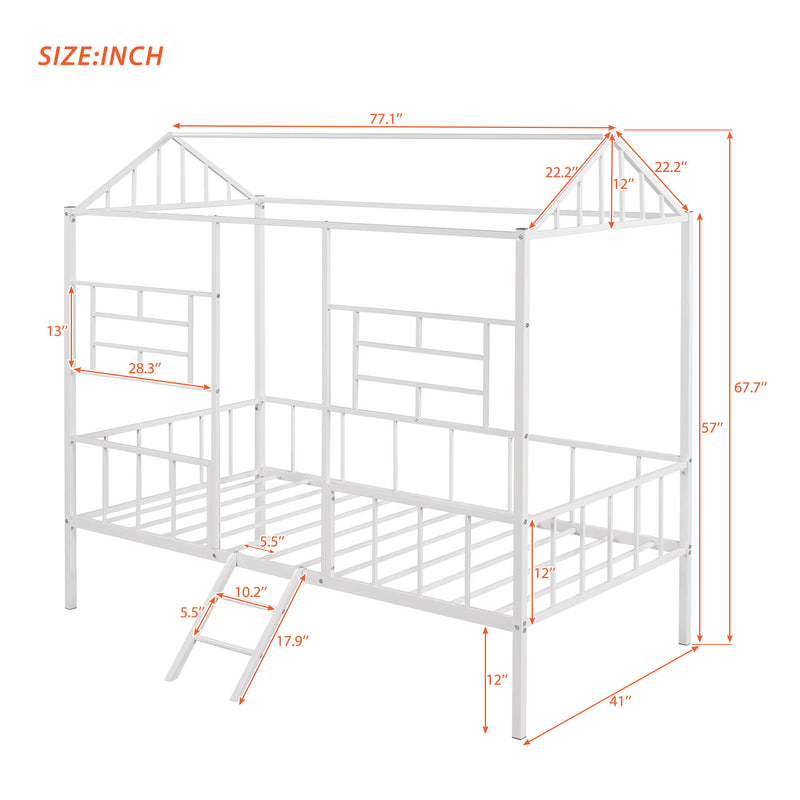 House Bed Frame With Slatted Support, No Box Spring Needed