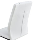 Modern dining chairs with faux leather upholstered seats - dining room chairs with metal legs, suitable for kitchen, living room, bedroom, dining room side chairs, set of 6 pieces (white+PU leather)