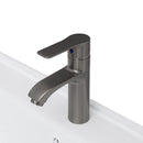 Modern Freestanding Bathroom Vanity With Ceramic Sink, Hot And Cold Faucet, Storage Cabinet & Open Shelf