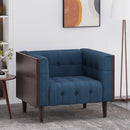Contemporary Club Chair With Button Tufted Waffle Stitch
