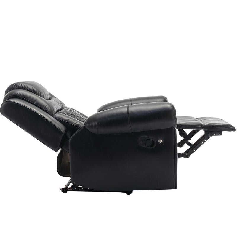 3 Pieces Recliner Sofa Sets Home Theater Seating Manual Recliner Chair With Center Console And LED Light Strip For Living Room