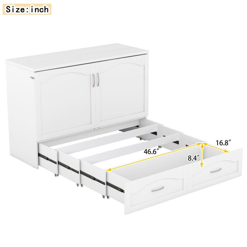 Murphy Wall Bed With Drawer And A Set Of Sockets & USB Ports, Pulley Structure Design