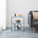 Tempered Clear Bent Glass Side Table Sofa Table, Multi Purpose Use, Premium Tempered Glass - Transparent