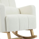 Accent Rocking Chair With Pillow, Spacious & Comfortable Seating For Living Room Or Bedroom - Cream White