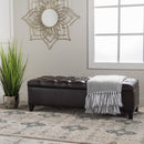 Nebulous - Upholstered Ottoman With Storage And Diamond Tufted Seat - Brown