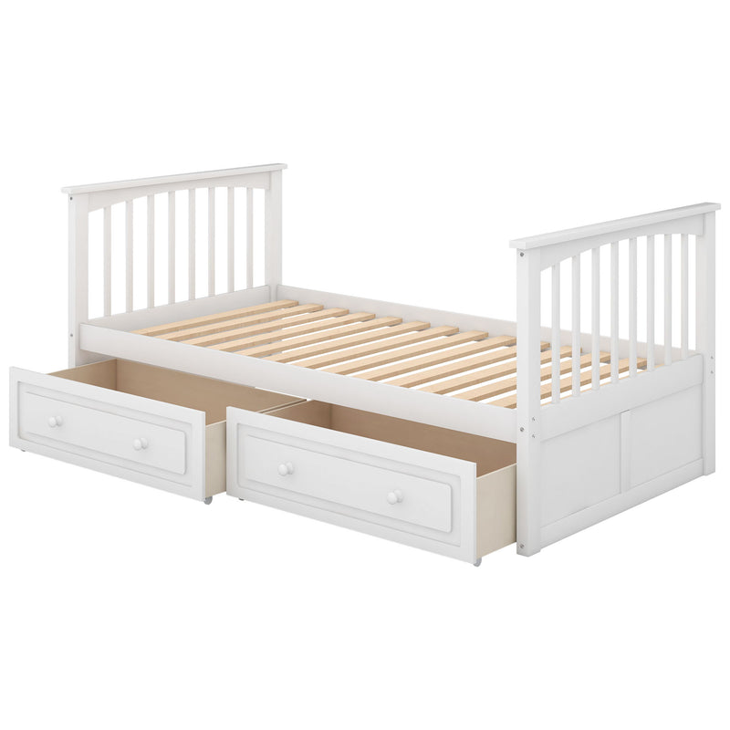 Twin Over Twin Bunk Bed With Drawers, Convertible Beds