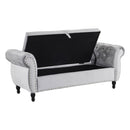 Luxurious Velvet Multifunctional Storage Ottoman Bench With Pillow