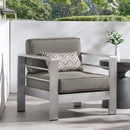 Outdoor Aluminum Club Chair With Cushion - Gray