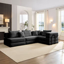 Modular L Shaped Floor Living Room Sofa Set With 6 Pillows