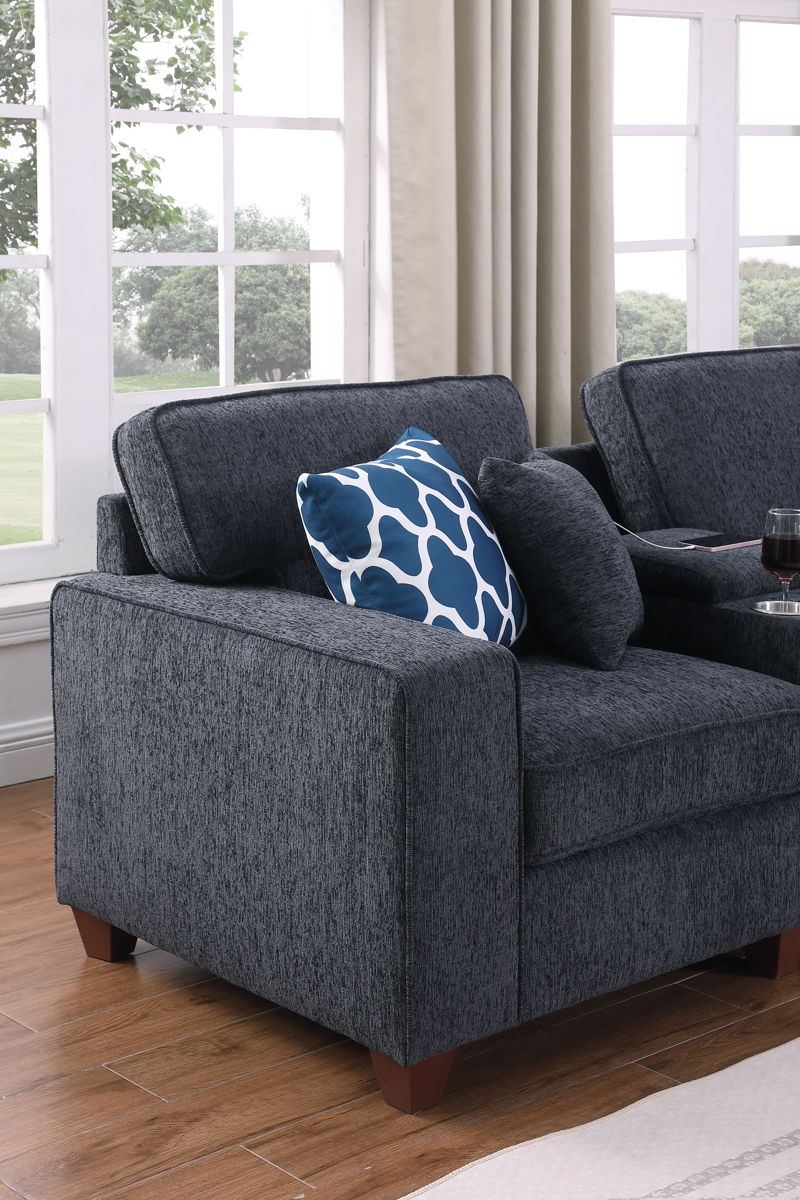 Sarah - Upholstered Sectional With Ottoman