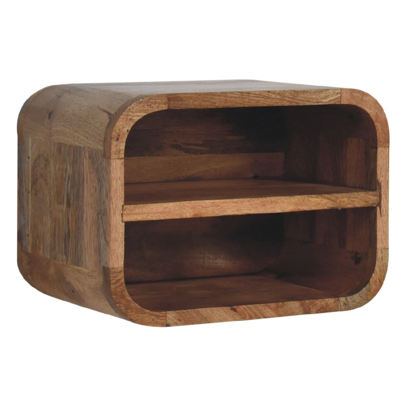 Floating Open Curve Nightstand - Oak