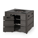 Rustic Style Outdoor Square Propane Fire Pit, 40,000 Btu