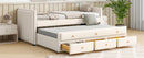 Upholstered Daybed With Trundle And Drawers