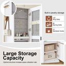 360 Degrees Rotating Makeup Cabinet With Full-Length Mirror, Jewelry Storage