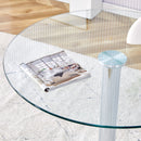 Modern Minimalist Round Dining Table With Glass Top