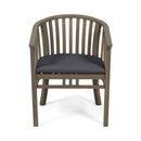 Outdoor Wooden Dining Chairs With Cushions (Set of 2)