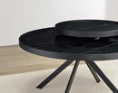 Briggs - Round Marble Printed Glass Top Coffee Table