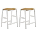 Edgeworth - Wood Backless Counter Stool (Set of 2) - White - Atlantic Fine Furniture Inc