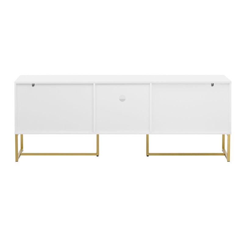 TV Cabinet With 1 Drawer, 2 Cabinets, Handles And Anti-Tip Device