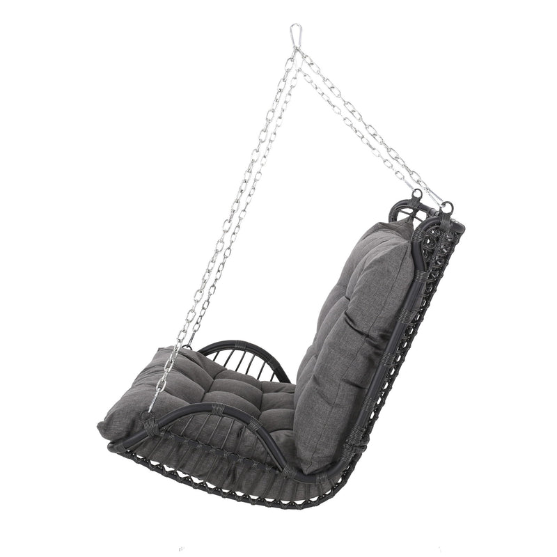 Arruda - Outdoor Wicker Porch Swing With Cushions