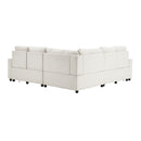 Power Recliner Sectional Sofa Home Theater Reclining Sofa With Two USB Ports, Two Storage Drawers For Living Room