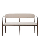 Modern Upholstered Loveseat Settee With Iron Frame
