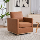 Modern Upholstered Square Swivel Accent Chair With 360 Degree Rotation