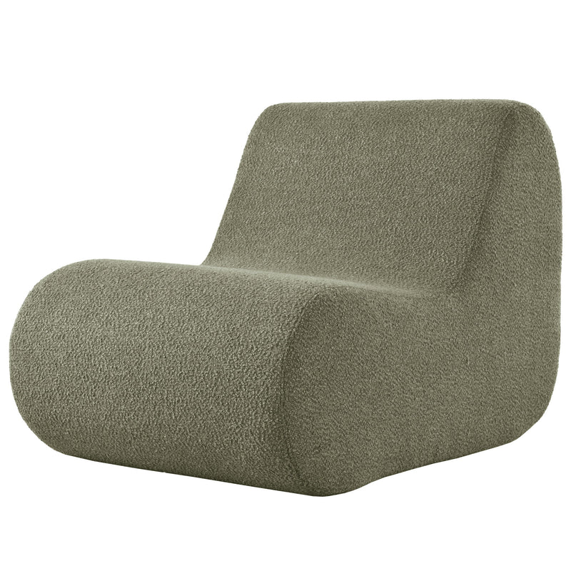 Curved Lounge Chair With Ottoman And High Resilience Foam