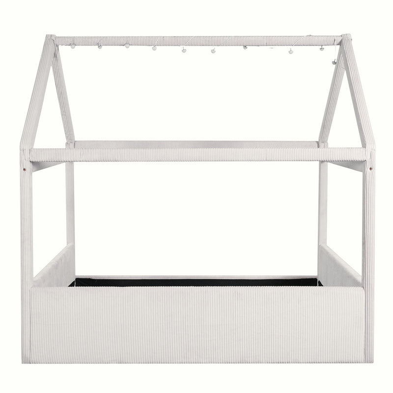 Upholstered House Style Daybed With LED Light Strips