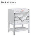 24" Bathroom Vanity Without Sink, Base Only, Storage Cabinet With Drawer And Open Shelf - White