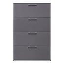 Bliss - Glossy 4 Drawer Jumbo Chest With Extra Deep Storage