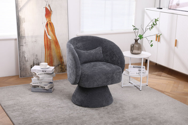 Swivel Accent Chair, Armchair Round Barrel Chair In Fabric For Living Room Bedroom