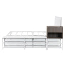 Platform Bed With 2 Tier Storage Shelves, Storage Cabinet