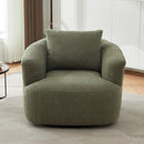360° Swivel Barrel Sofa Chair With Throw Pillow, Chenille Upholstered Accent Chair