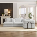 Modular L Shaped Floor Living Room Sofa Set With 6 Pillows