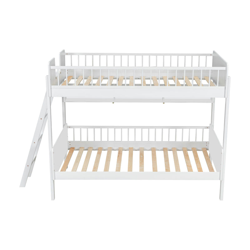 Bunk Bed With 3 Storage Shelves, Adjustable Ladder Left Or Right