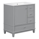 Freestanding Bathroom Vanity With Sink, Soft Close Door, 3 Drawers