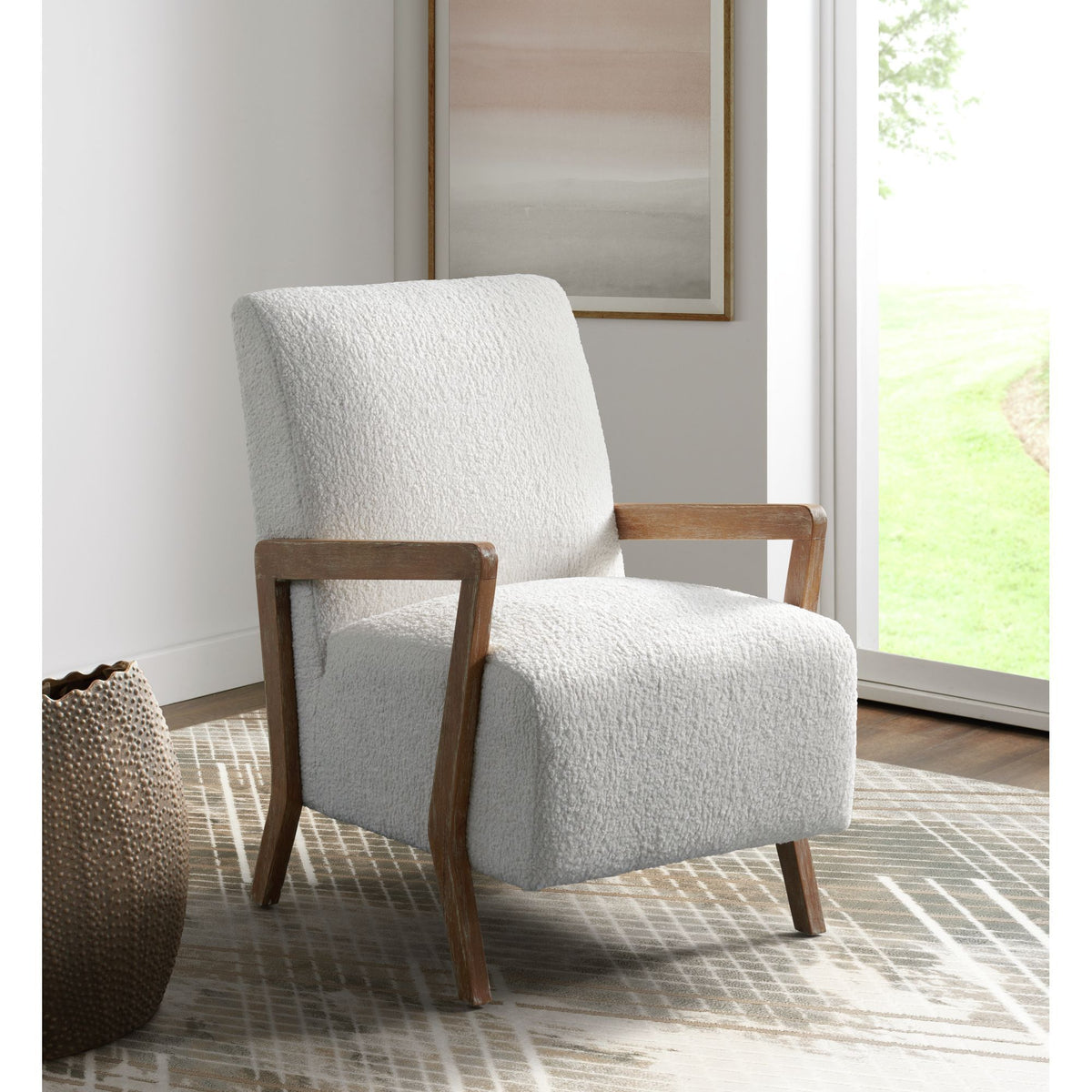 Enzo Accent Chair in Sheep Skin White (3A Packaging) by Elements International, view 2
