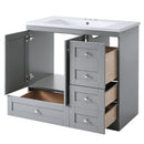 Shaker Free Standing Bathroom Vanity Cabinet With Sink, Soft Close Drawers, Soft Close Doors