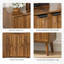 Farmhouse Style Sideboard Buffet Cabinet With Storage Bar Cabinet - Walnut