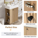 Bathroom Vanity With Sink, Freestanding Wood Grain Cabinet With Storage