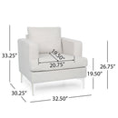 Upholstered Fabric Club Chair With Iron Legs - Beige