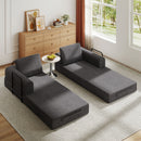 Convertible Sleeper Sofa Bed With Cylindrical Pillow, Fixed Shape Frame