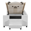 Upholstered Daybed With Bear Shaped Headboard, Hydraulic System And Breathable Mesh Fence