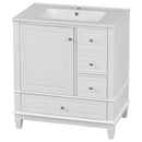 Freestanding Bathroom Vanity With Sink, Soft Close Door, 3 Drawers